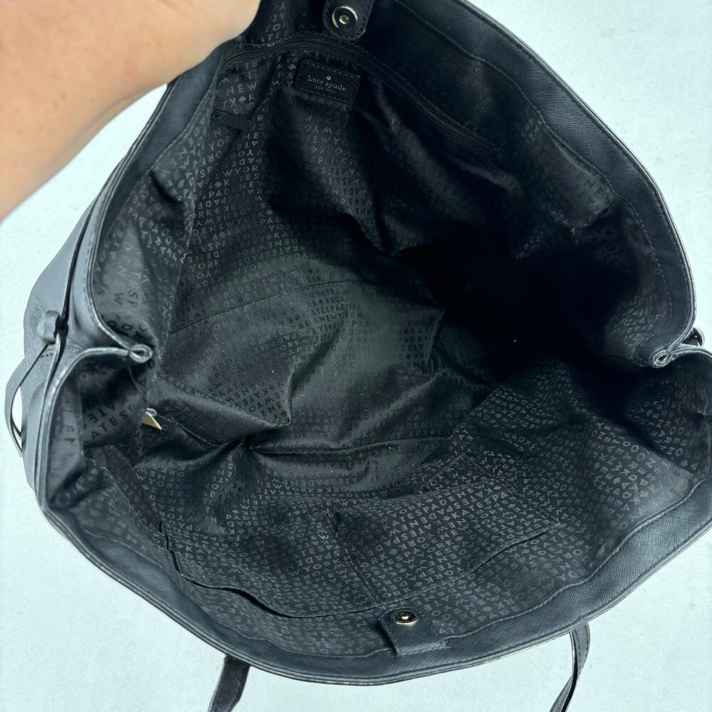 Kate Spade Tote Bag Black Ari Laurel Way Saffiano Leather Large Shoulder Handbag - Picture 3 of 15